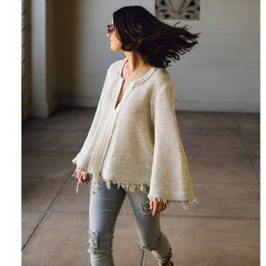 Iro Koltone Long Sleeve Bell Sleeve Top Fringe